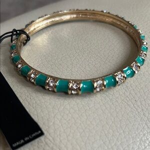 Lane Bryant Gold and Turquoise Bangle. New. Does not open.